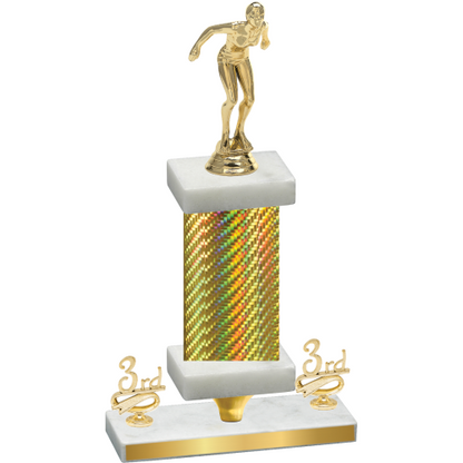 Premium Single Gold Carbon Fiber Third Place Tennis Trophy
