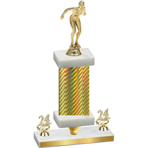 Premium Single Gold Carbon Fiber Year Tennis Trophy