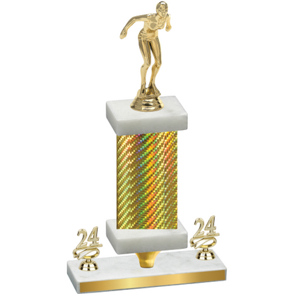 Premium Single Gold Carbon Fiber Year Tennis Trophy