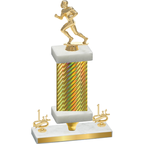Premium Single Gold Carbon Fiber First Place Football Trophy