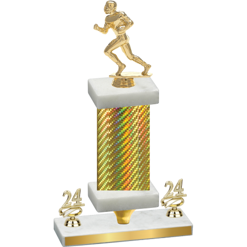 Premium Single Gold Carbon Fiber Year Football Trophy