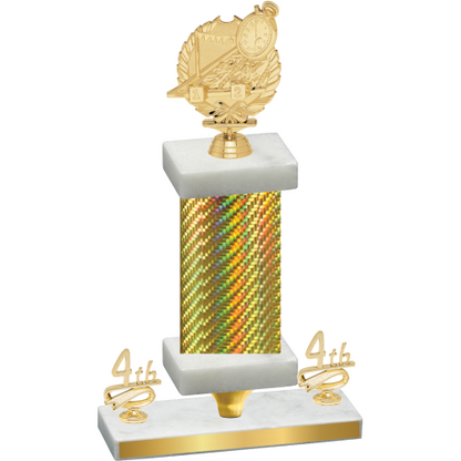 Premium Single Gold Carbon Fiber Fourth Place Swimming Trophy