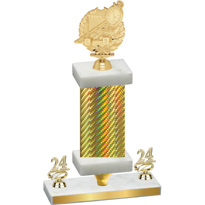 Premium Single Gold Carbon Fiber Year Swimming Trophy