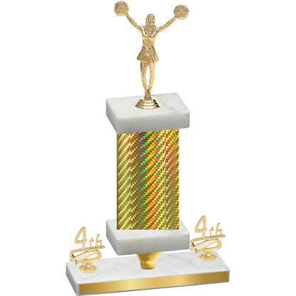 Premium Single Gold Carbon Fiber Fourth Place Cheerleading Trophy