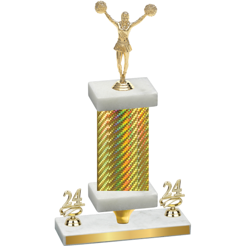 Premium Single Gold Carbon Fiber Year Cheerleading Trophy