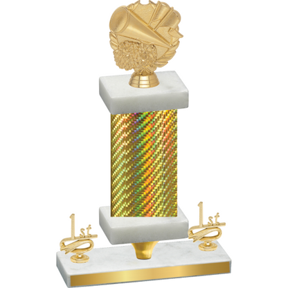 Premium Single Gold Carbon Fiber First Place Cheerleading Trophy