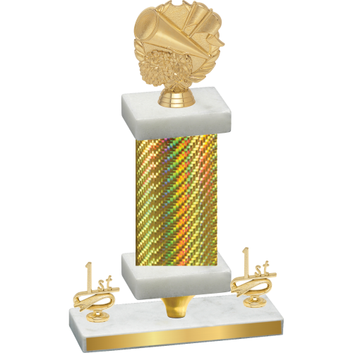Premium Single Gold Carbon Fiber First Place Cheerleading Trophy
