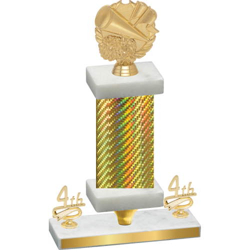 Premium Single Gold Carbon Fiber Fourth Place Cheerleading Trophy