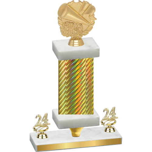 Premium Single Gold Carbon Fiber Year Cheerleading Trophy