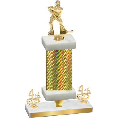 Premium Single Gold Carbon Fiber Fourth Place Hockey Trophy