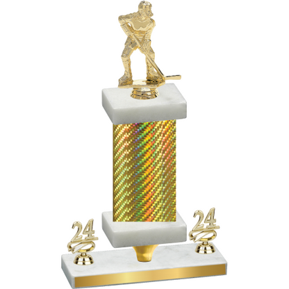 Premium Single Gold Carbon Fiber Year Hockey Trophy