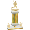 Premium Single Gold Carbon Fiber Third Place Lacrosse Trophy