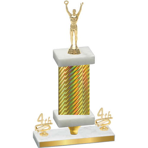 Premium Single Gold Carbon Fiber Fourth Place Victory Trophy