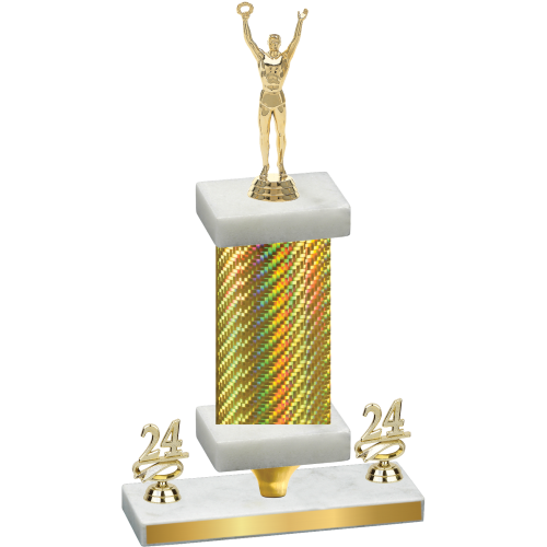 Premium Single Gold Carbon Fiber Year Victory Trophy