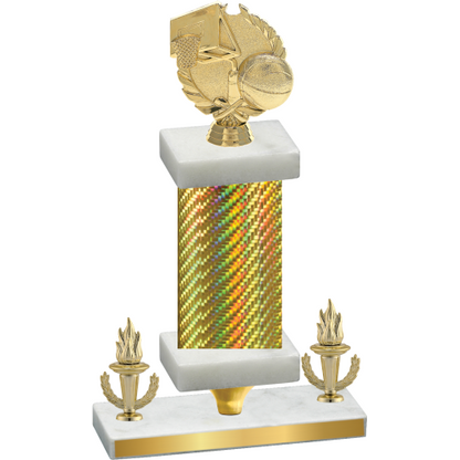 Premium Single Gold Carbon Fiber Victory Basketball Trophy
