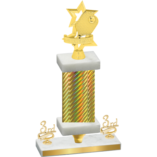 Premium Single Gold Carbon Fiber Third Place Pickleball Trophy