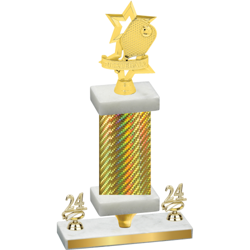 Premium Single Gold Carbon Fiber Year Pickleball Trophy