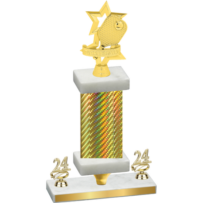 Premium Single Gold Carbon Fiber Year Pickleball Trophy