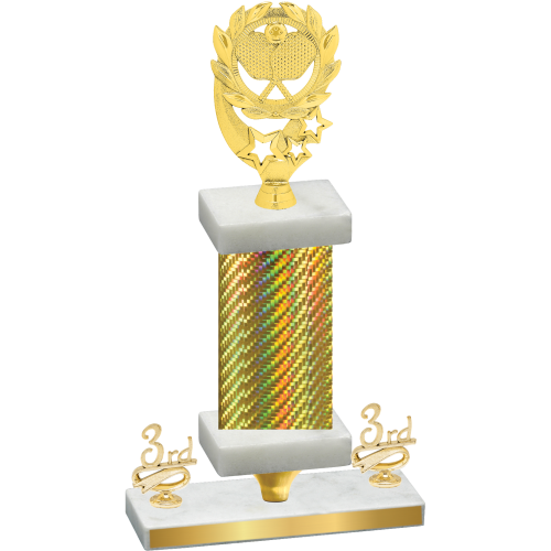 Premium Single Gold Carbon Fiber Third Place Pickleball Trophy