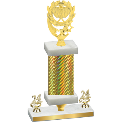 Premium Single Gold Carbon Fiber Year Pickleball Trophy