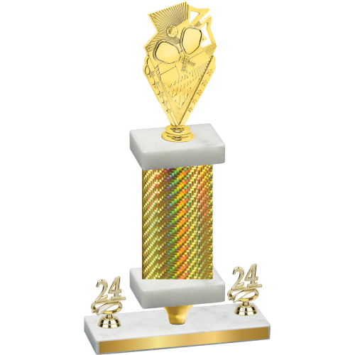 Premium Single Gold Carbon Fiber Year Pickleball Trophy