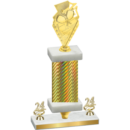 Premium Single Gold Carbon Fiber Year Pickleball Trophy