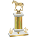 Premium Single Gold Carbon Fiber Fourth Place Horses Trophy
