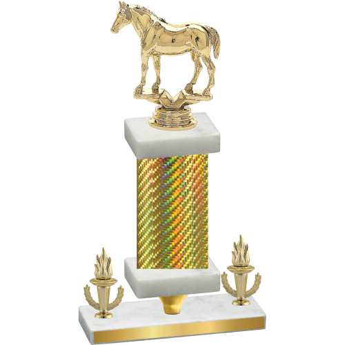 Premium Single Gold Carbon Fiber Victory Horses Trophy