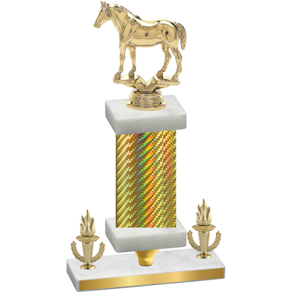 Premium Single Gold Carbon Fiber Victory Horses Trophy