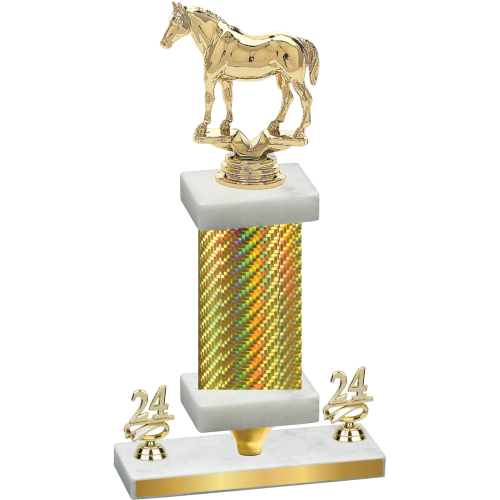 Premium Single Gold Carbon Fiber Year Horses Trophy