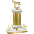 Premium Single Gold Carbon Fiber Fourth Place Horses Trophy