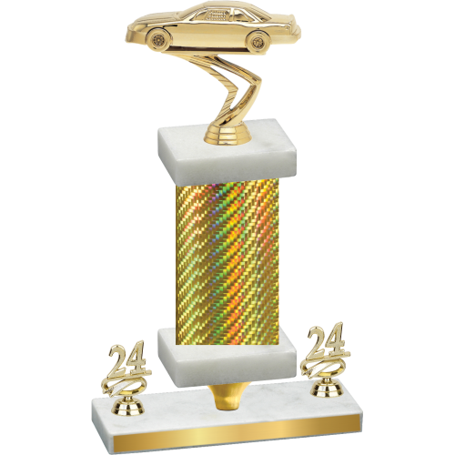 Premium Single Gold Carbon Fiber Year Cars Trophy
