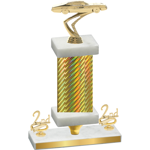 Premium Single Gold Carbon Fiber Second Place Cars Trophy