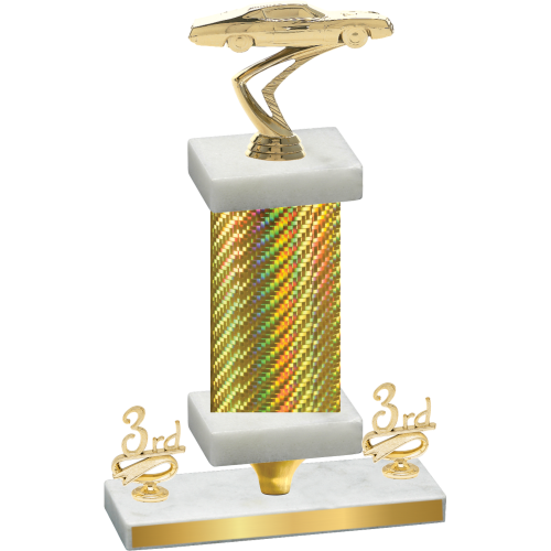 Premium Single Gold Carbon Fiber Third Place Cars Trophy