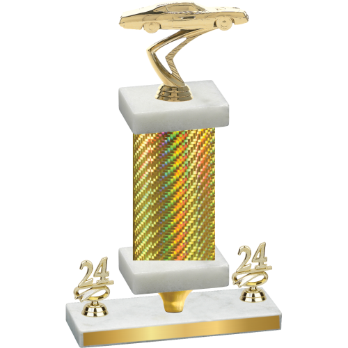 Premium Single Gold Carbon Fiber Year Cars Trophy