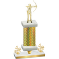 Premium Single Gold Carbon Fiber Fourth Place Archery Trophy