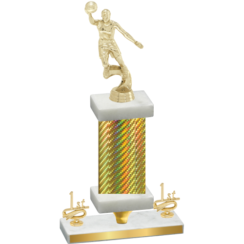 Premium Single Gold Carbon Fiber First Place Basketball Trophy