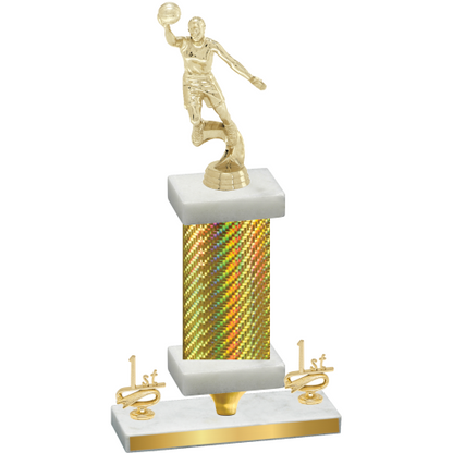Premium Single Gold Carbon Fiber First Place Basketball Trophy