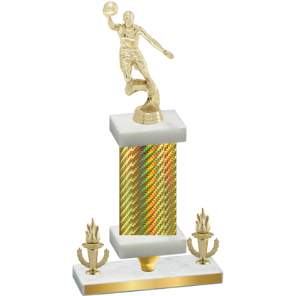 Premium Single Gold Carbon Fiber Victory Basketball Trophy