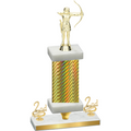 Premium Single Gold Carbon Fiber Second Place Archery Trophy