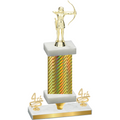 Premium Single Gold Carbon Fiber Fourth Place Archery Trophy