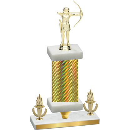 Premium Single Gold Carbon Fiber Victory Archery Trophy