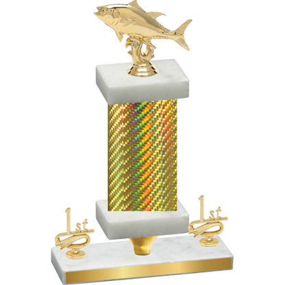 Premium Single Gold Carbon Fiber First Place Fishing Trophy