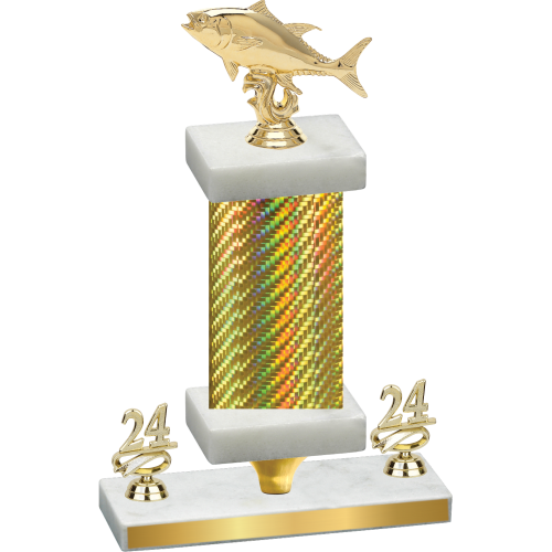 Premium Single Gold Carbon Fiber Year Fishing Trophy