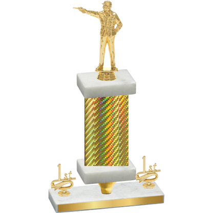 Premium Single Gold Carbon Fiber First Place Shooter Trophy
