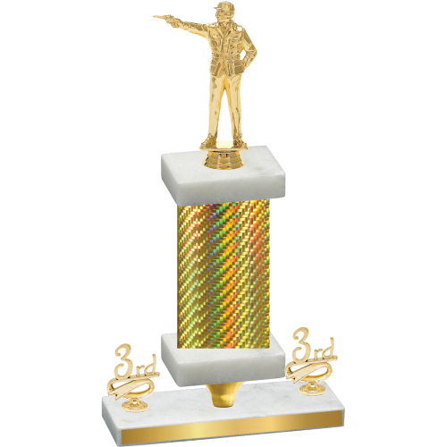 Premium Single Gold Carbon Fiber Third Place Shooter Trophy