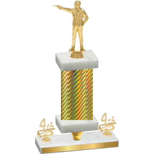 Premium Single Gold Carbon Fiber Fourth Place Shooter Trophy