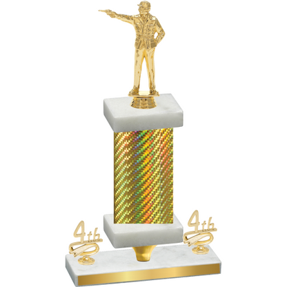Premium Single Gold Carbon Fiber Fourth Place Shooter Trophy