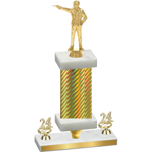 Premium Single Gold Carbon Fiber Year Shooter Trophy