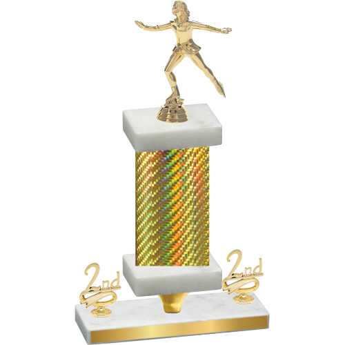 Premium Single Gold Carbon Fiber Second Place Skater Trophy